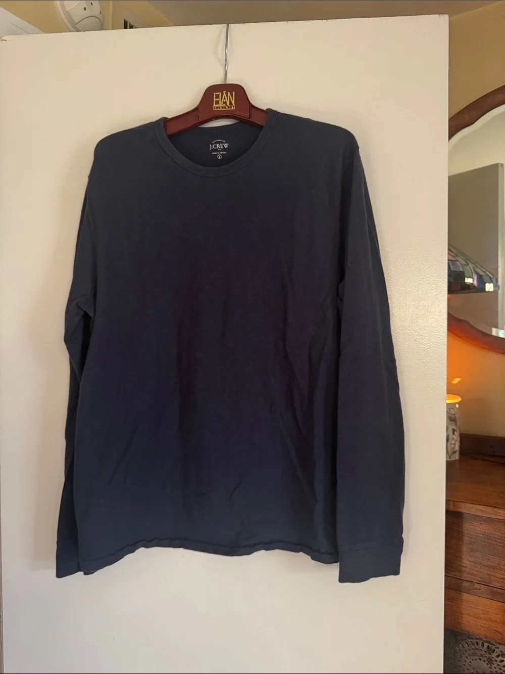 J. Crew Long-Sleeve Crewneck Shirt - Navy Blue Size L GUC